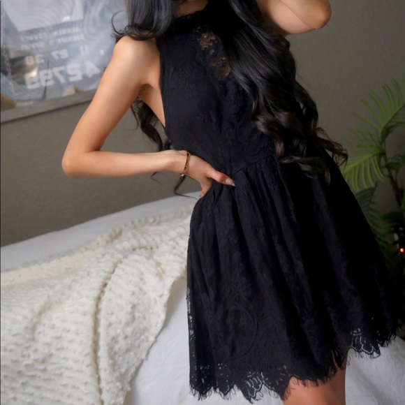Free People Verushka Lace High Neck Mini Dress - Picture 4 of 13